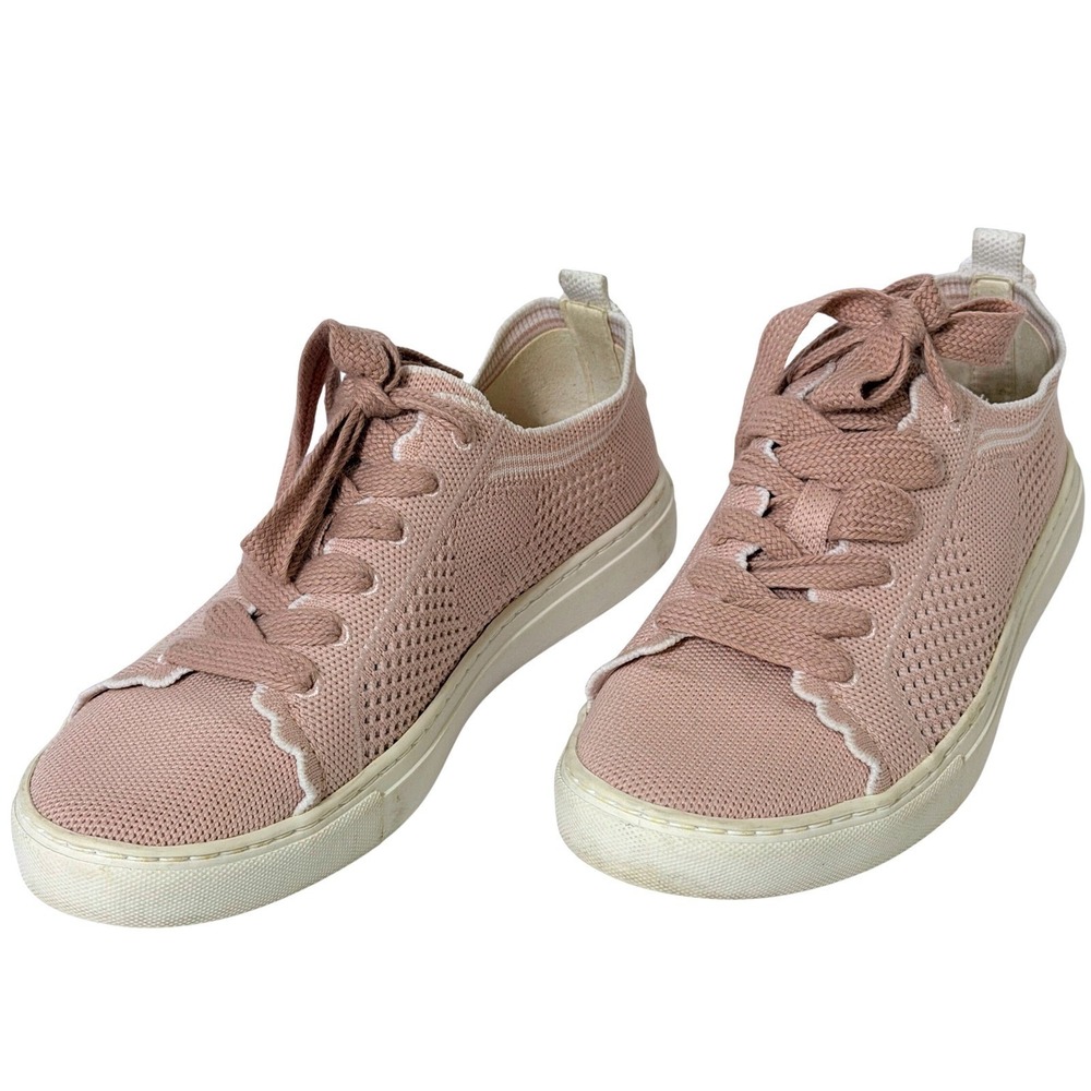 Kate Spade New York Ainslee Pink Knit Scallop‎ Detail Sneakers Women US 6.5